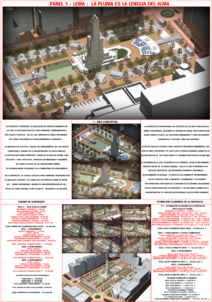 Proyecto 05 para la Remodelación de Plaza España: La pluma es la lengua del alma