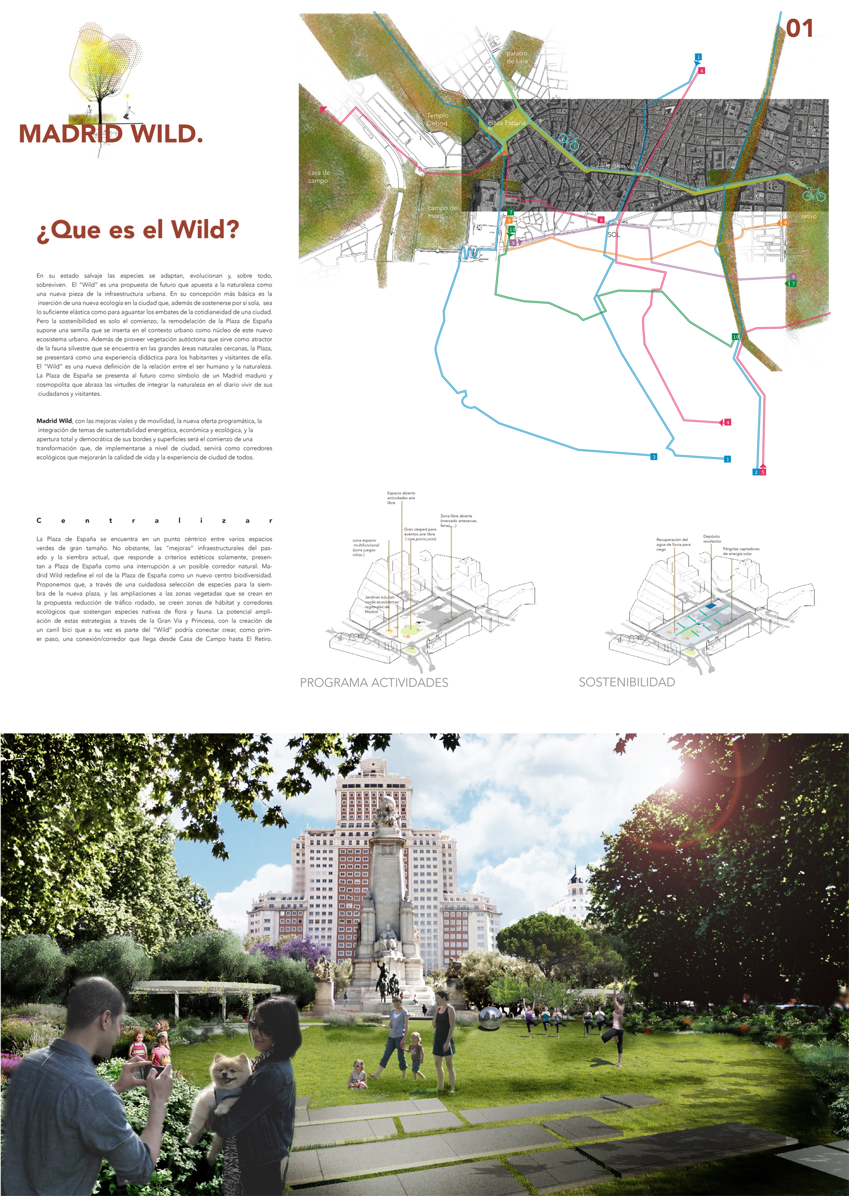 Proyecto 34 para la Remodelación de Plaza España: Madrid wild