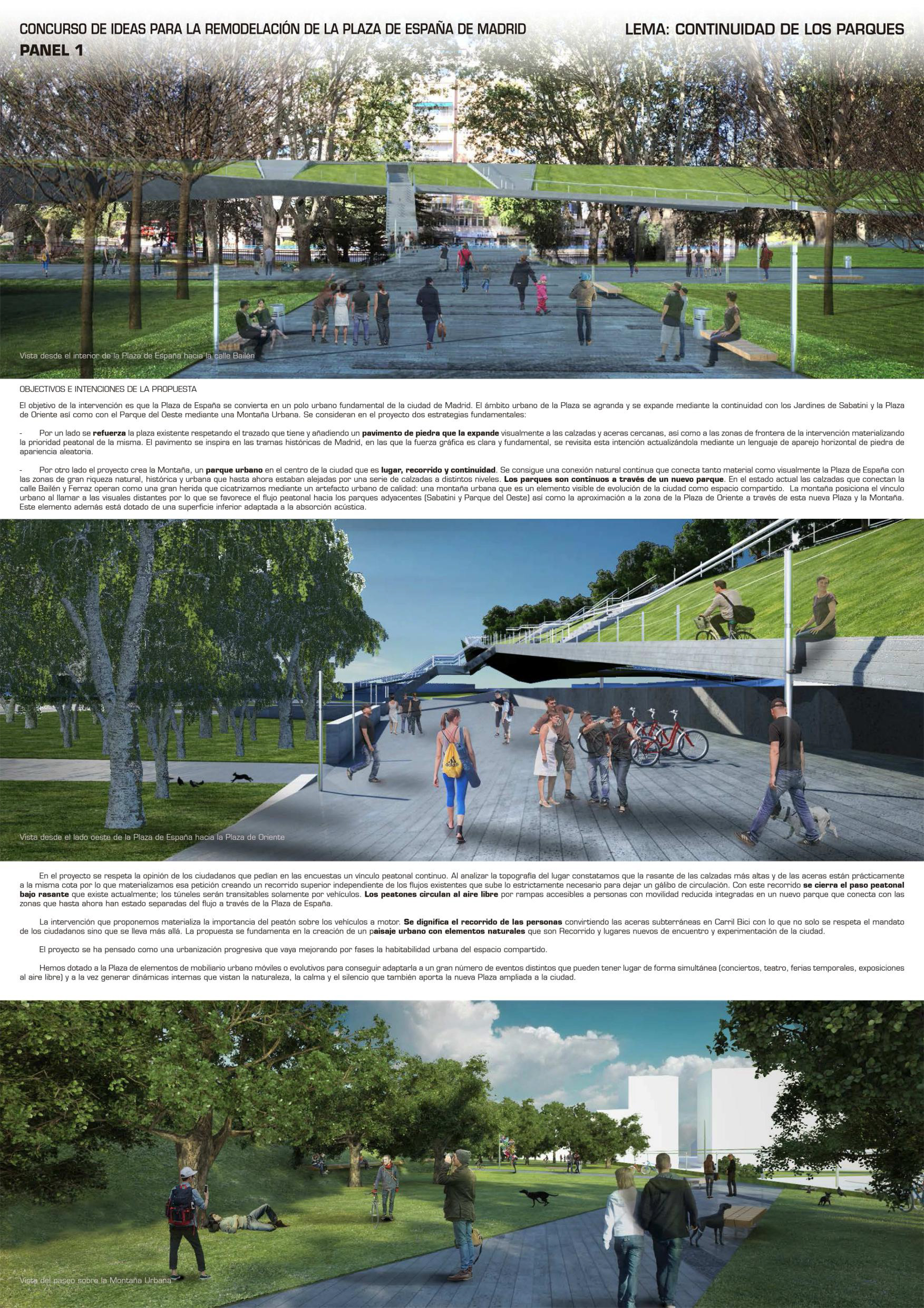 Proyecto 46 para la Remodelación de Plaza España: Continuidad de los parques
