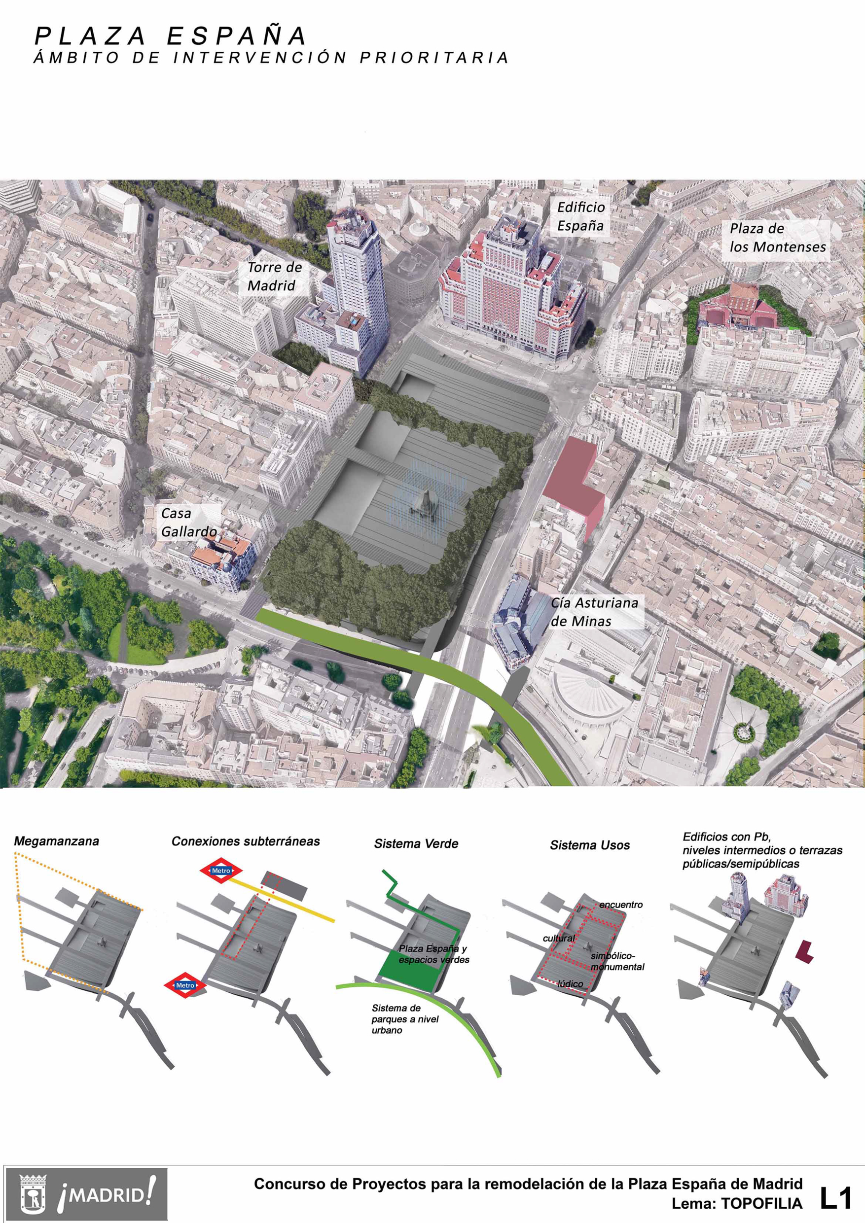Proyecto 51 para la Remodelación de Plaza España: TOPOFILIA