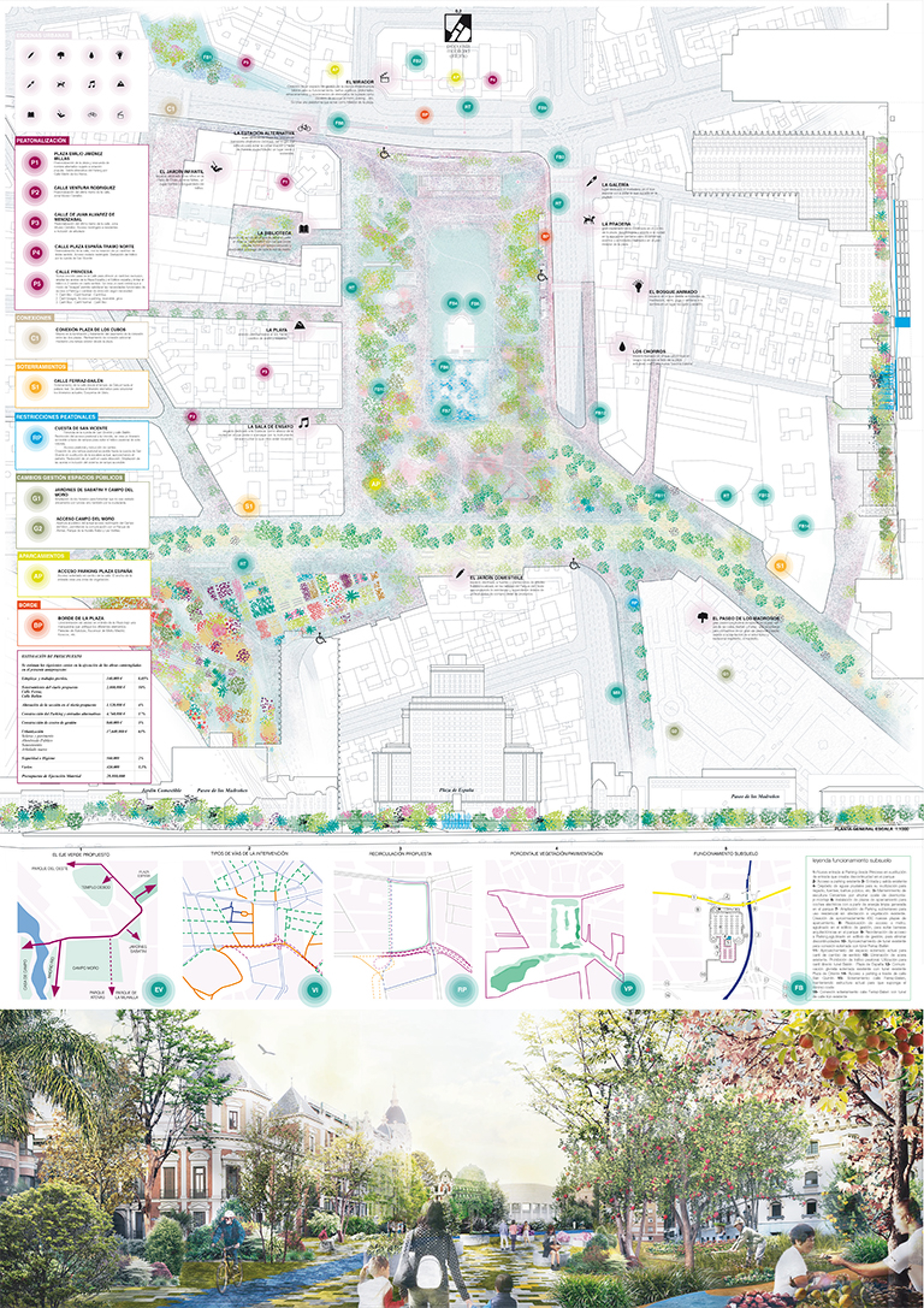 Proyecto 74 para la Remodelación de Plaza España: RE-VERDE CON CAUSA