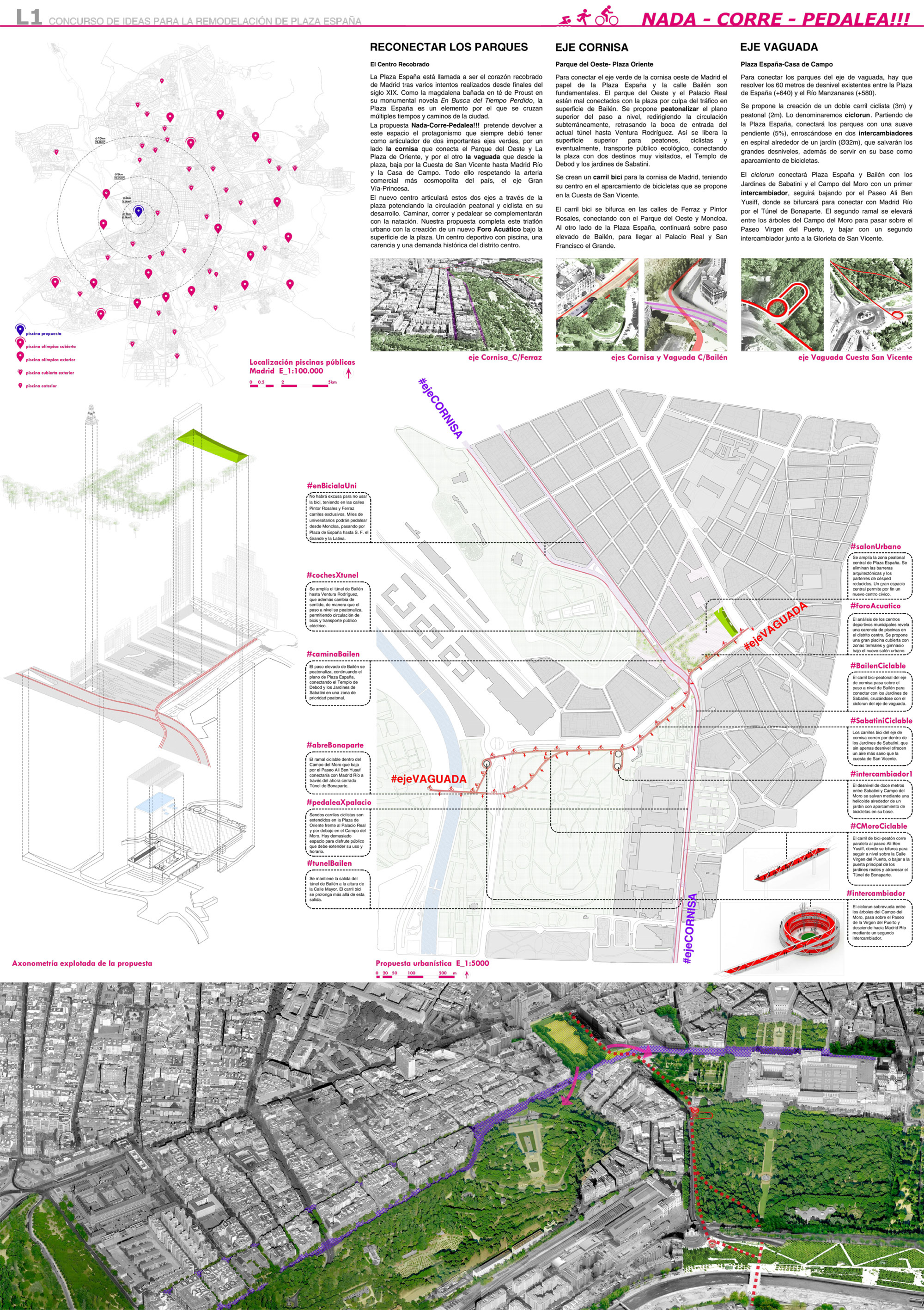 Proyecto 16 para la Remodelación de Plaza España: NADA CORRE PEDALEA
