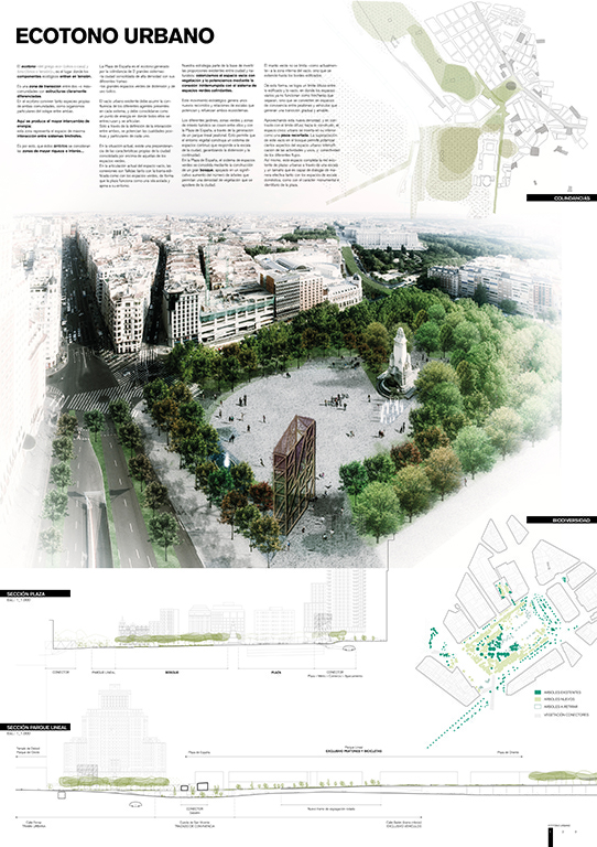 Proyecto 63 para la Remodelación de Plaza España: Ecotono urbano