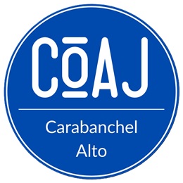 Logotipo circular azul COAJ Carabanchel Alto