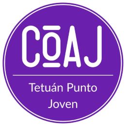 Logotipo circular violeta COAJ Tetuán Punto Joven