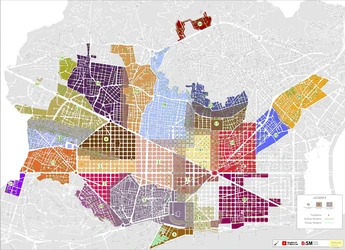 Plano de áreas de estacionamiento para residentes de Barcelona