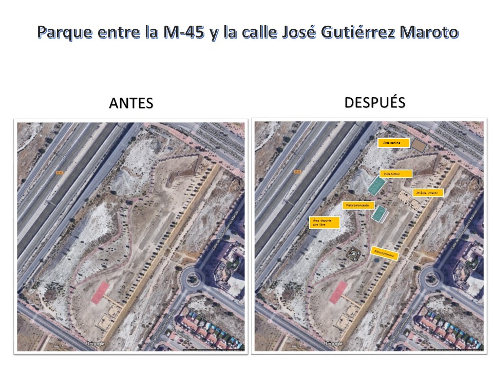 Parque Gutiérrez Maroto el antesy el después