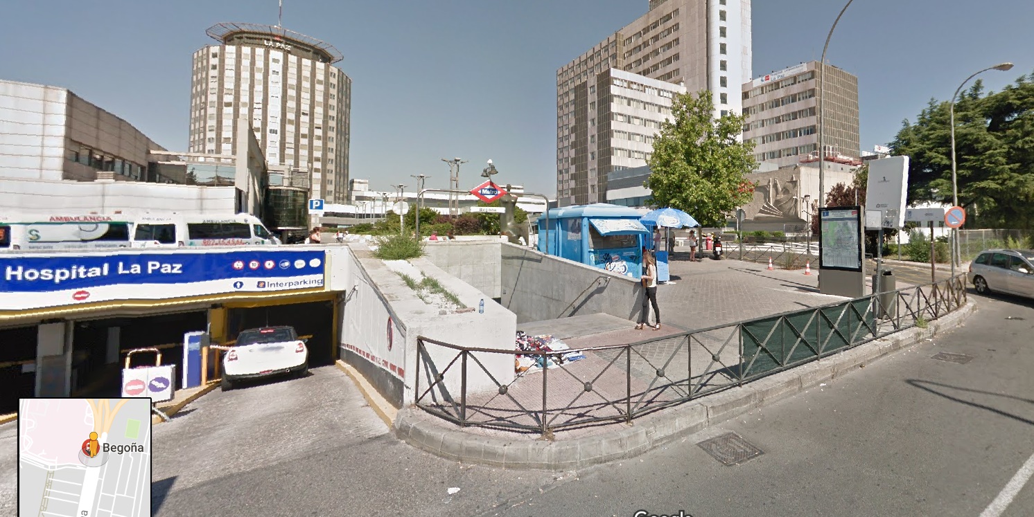 Salida metro de Begoña en el Hospital Universitario de La Paz.