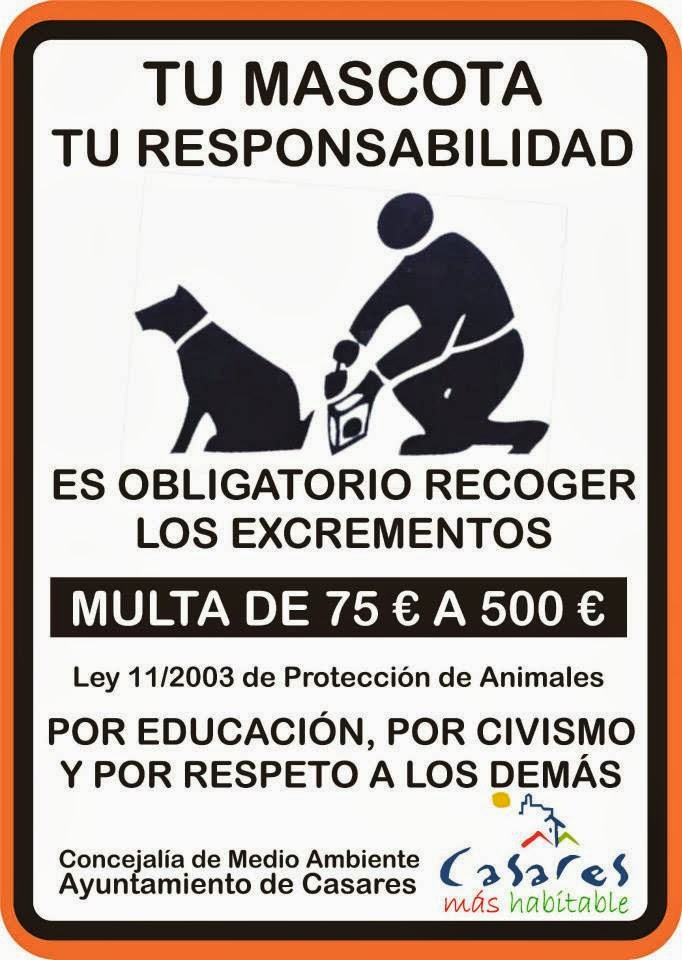 Señal ejemplo recogida excrementos 