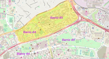 Parquimetros Fuera de la M30 (barrios 84 y 85)