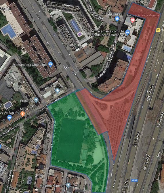 Prolongación propuesta al parque Martin Luther King