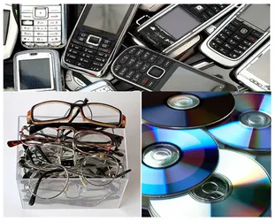 Gafas, móviles, cds / dvds