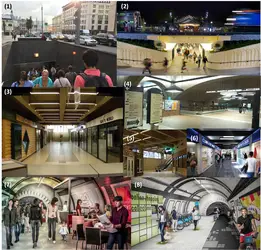 (1,2,5)Accesos (3,4)Vestíbulos (6,7)Comercios Laterales (8)Paso con Carril Bici 