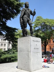 Felipe II en la Plaza de San Pablo de Valladolid