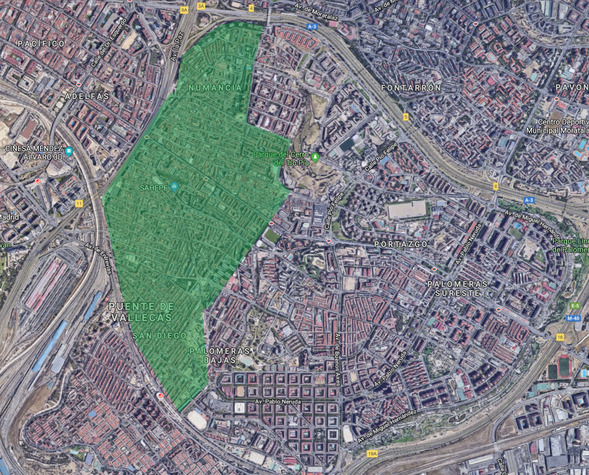 Ejemplo de lo que podría ser la zona delimitada para residentes.