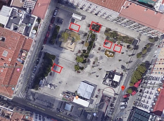 Diferentes posibilidades para añadir una zona canina en la plaza Pedro Zerolo