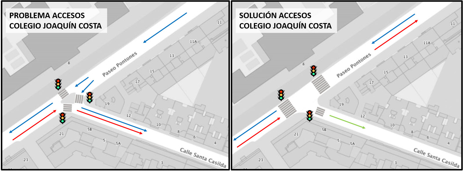 Problema y Solución Acceso Colegio Juaquín Costa