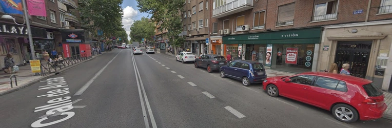La Calle de Alcalá a su paso por Pueblo Nuevo. Foto de Google Maps