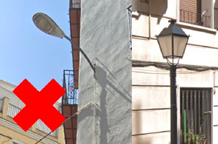 Farola antigua vs nueva