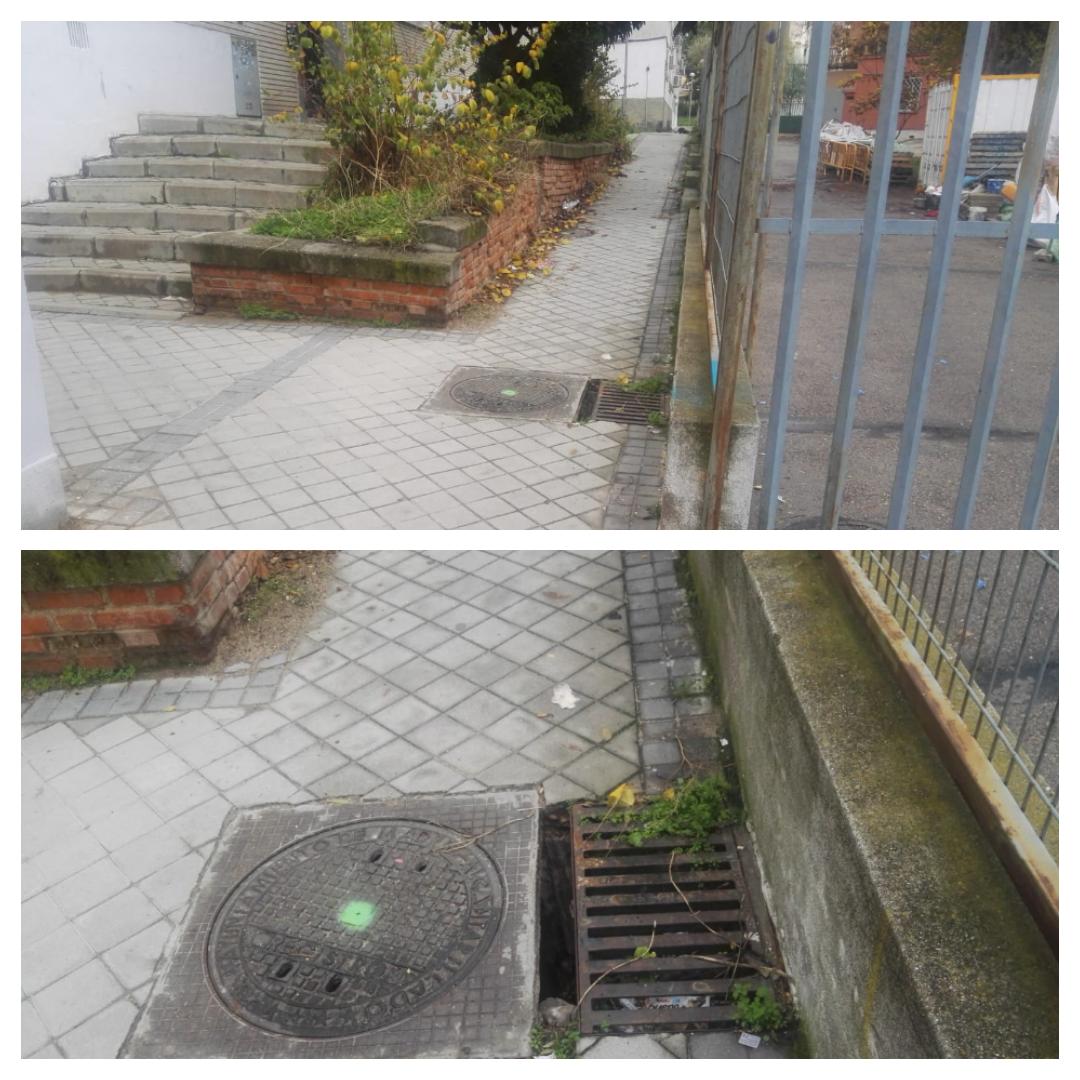 Zona a reparar y revisar. 