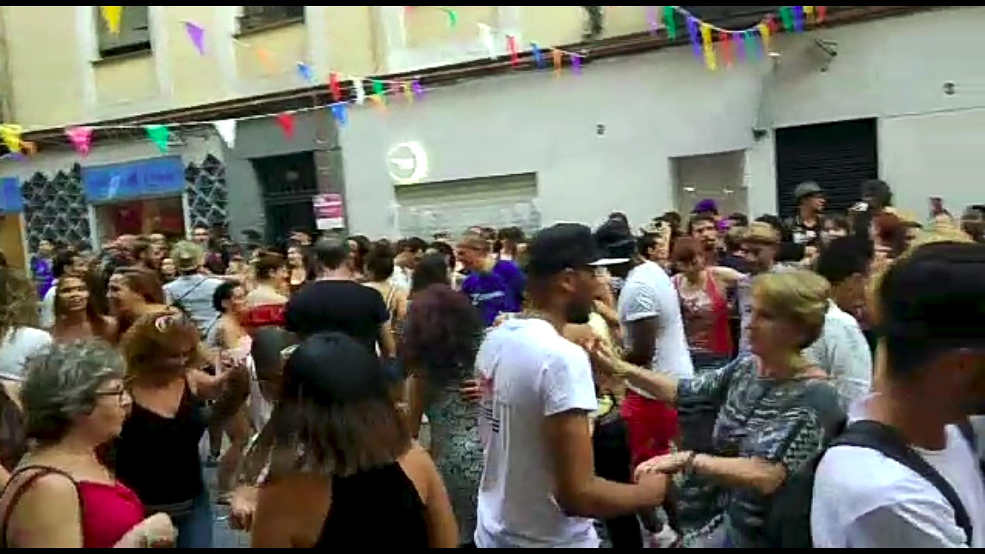 Bailando en las fiestas de San Lorenzo 2018