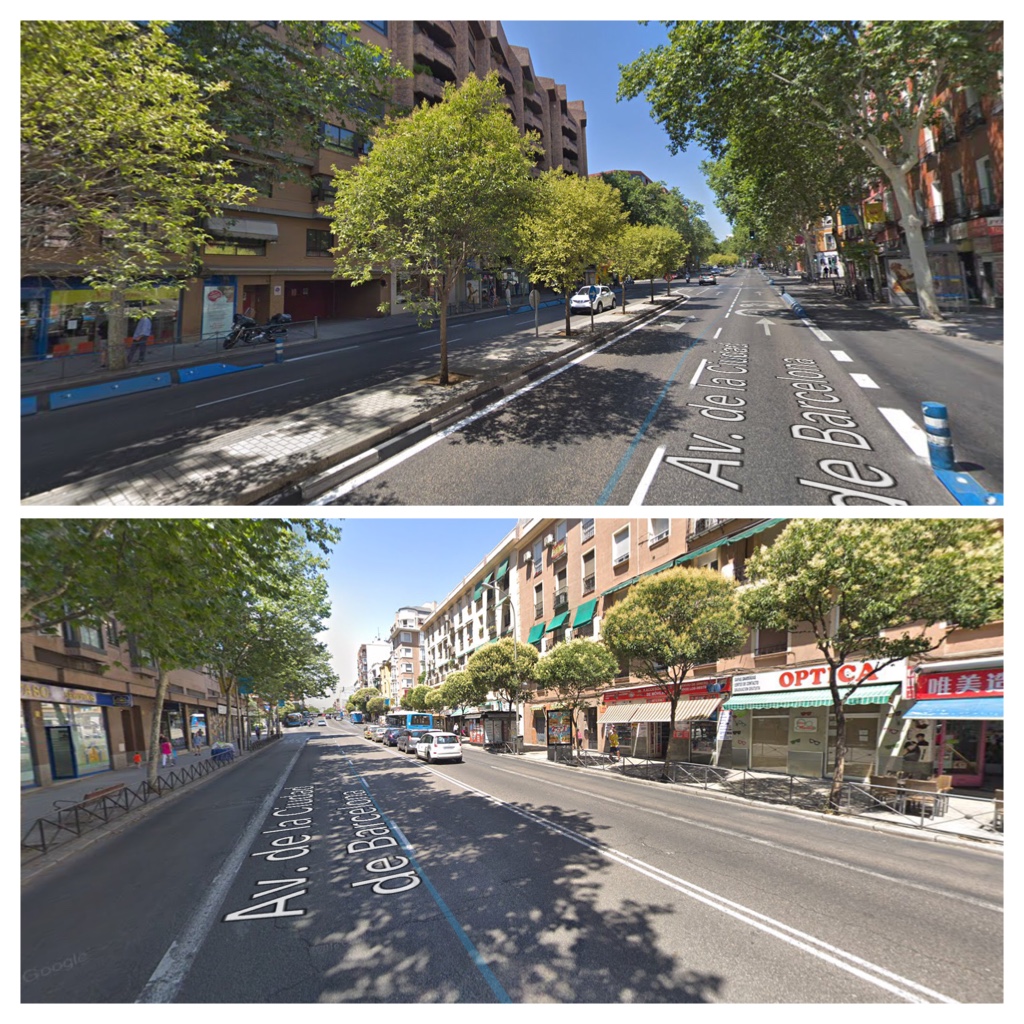 Tramo verde VS tramo sin vegetación. 