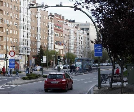 Ejemplo de radar de tramo en ciudad