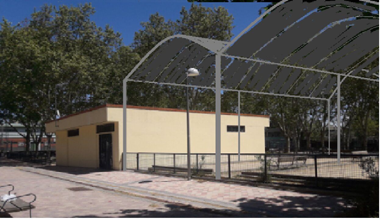 CUBIERTA DE DOS PISTAS DE PETANCA