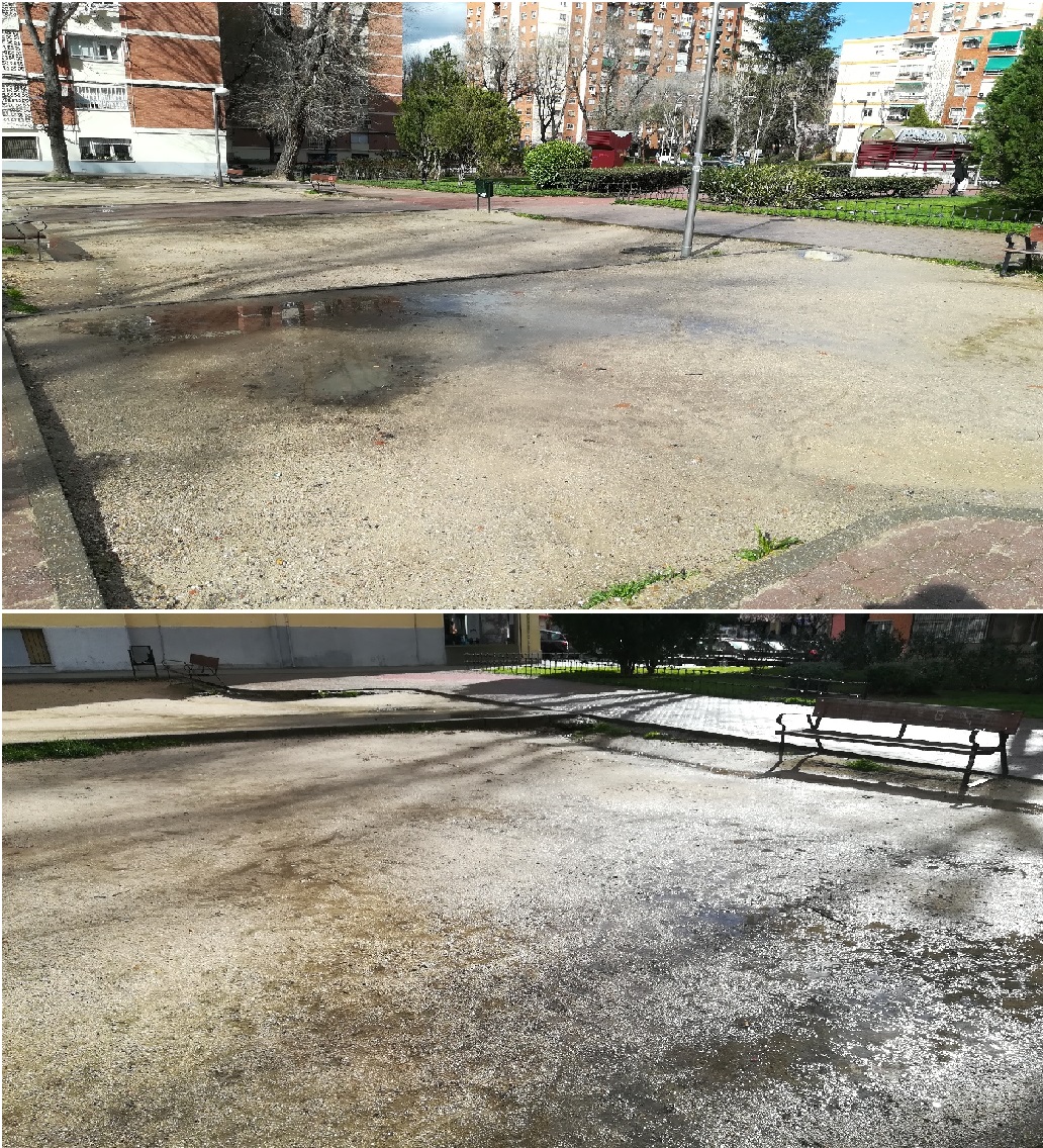 Zona peatonal entre calle Finisterre y Ginzo de Limia