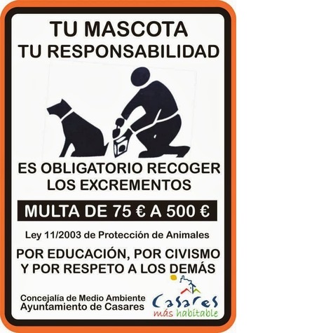 Señal ejemplo recogida excrementos 