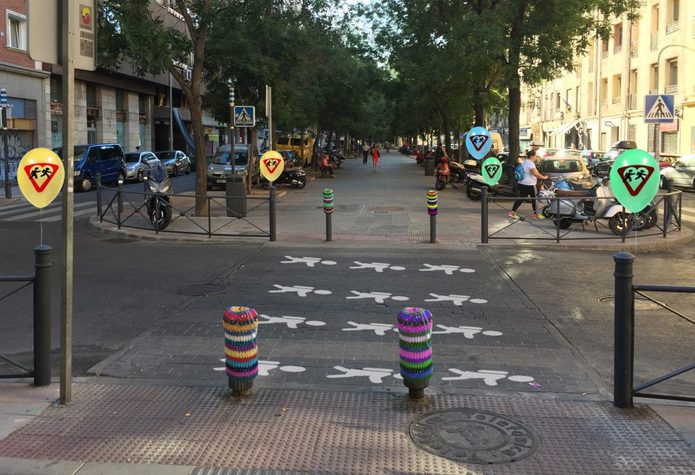 Camino escolar seguro creado en Retiro por Experimenta Distrito