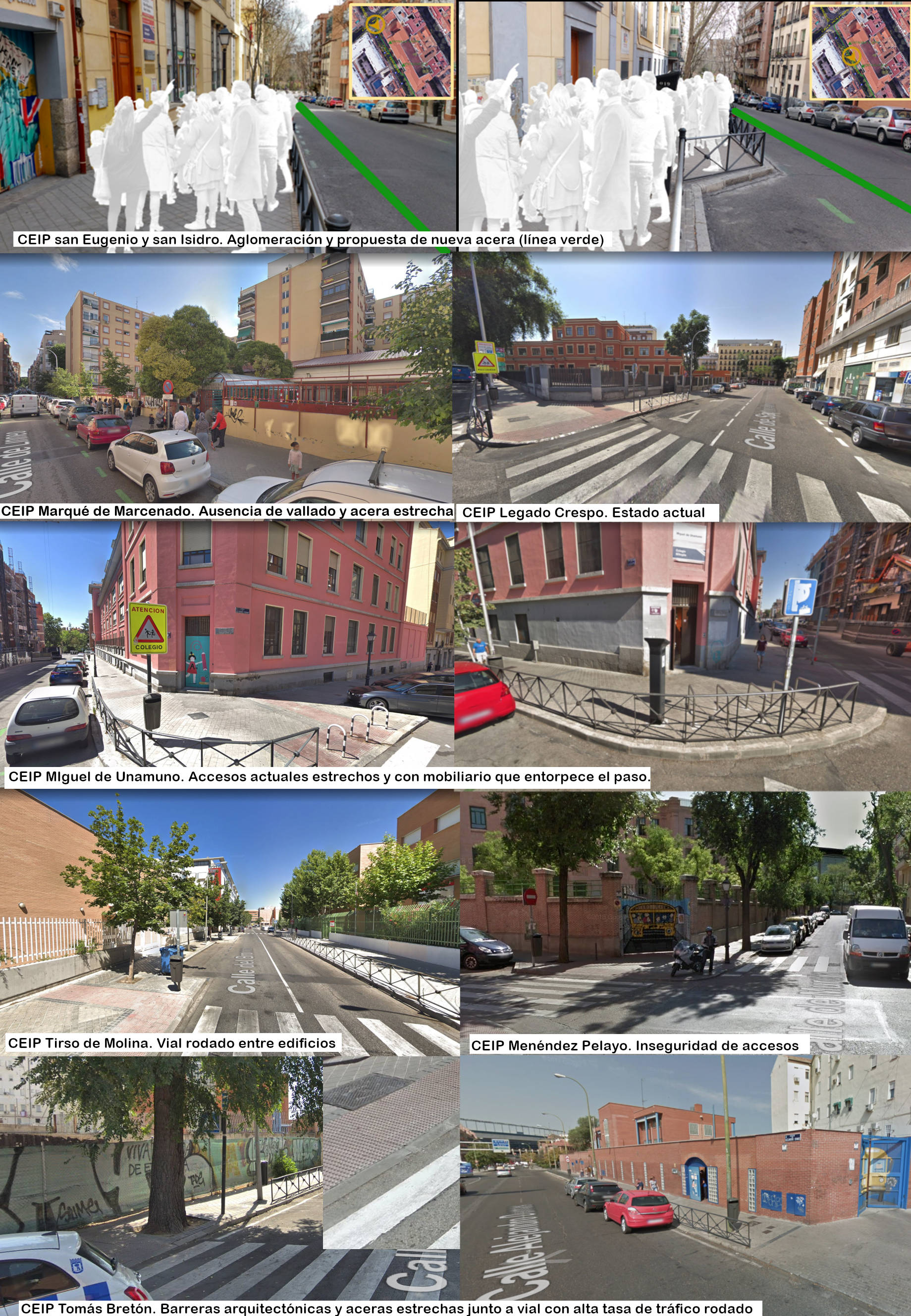 Ejemplos de accesos actuales a los Centros Educativos