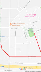 Propuesta del recorrido, en negro la cabecera