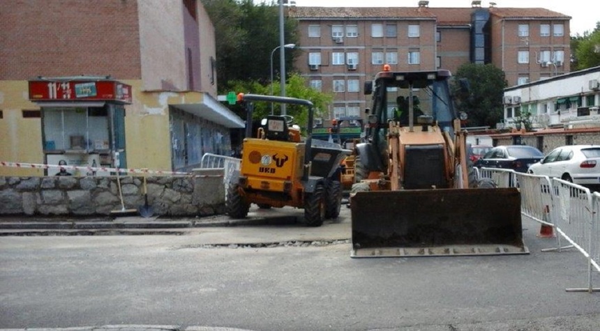 Imagen del inicio de obras en la calle Campiña