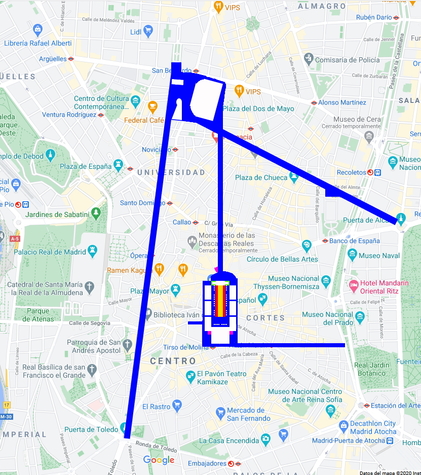 Mapa del proyecto y zonas de intervención (vista satélite vía Google Maps)