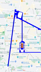 Mapa del proyecto y zonas de intervención (vista satélite vía Google Maps)