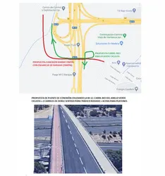 Propuesta: Puente de 2 carriles + carril bici Anillo Ciclista + Acera Peatones