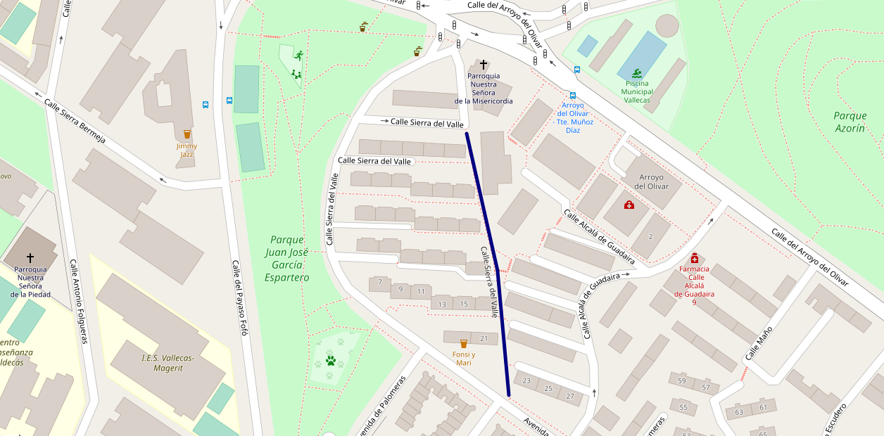 Ubicación de las escaleras