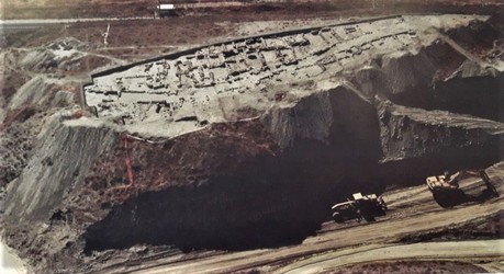 Vista aérea de la excavación del Poblado Carpetano de la Gavia