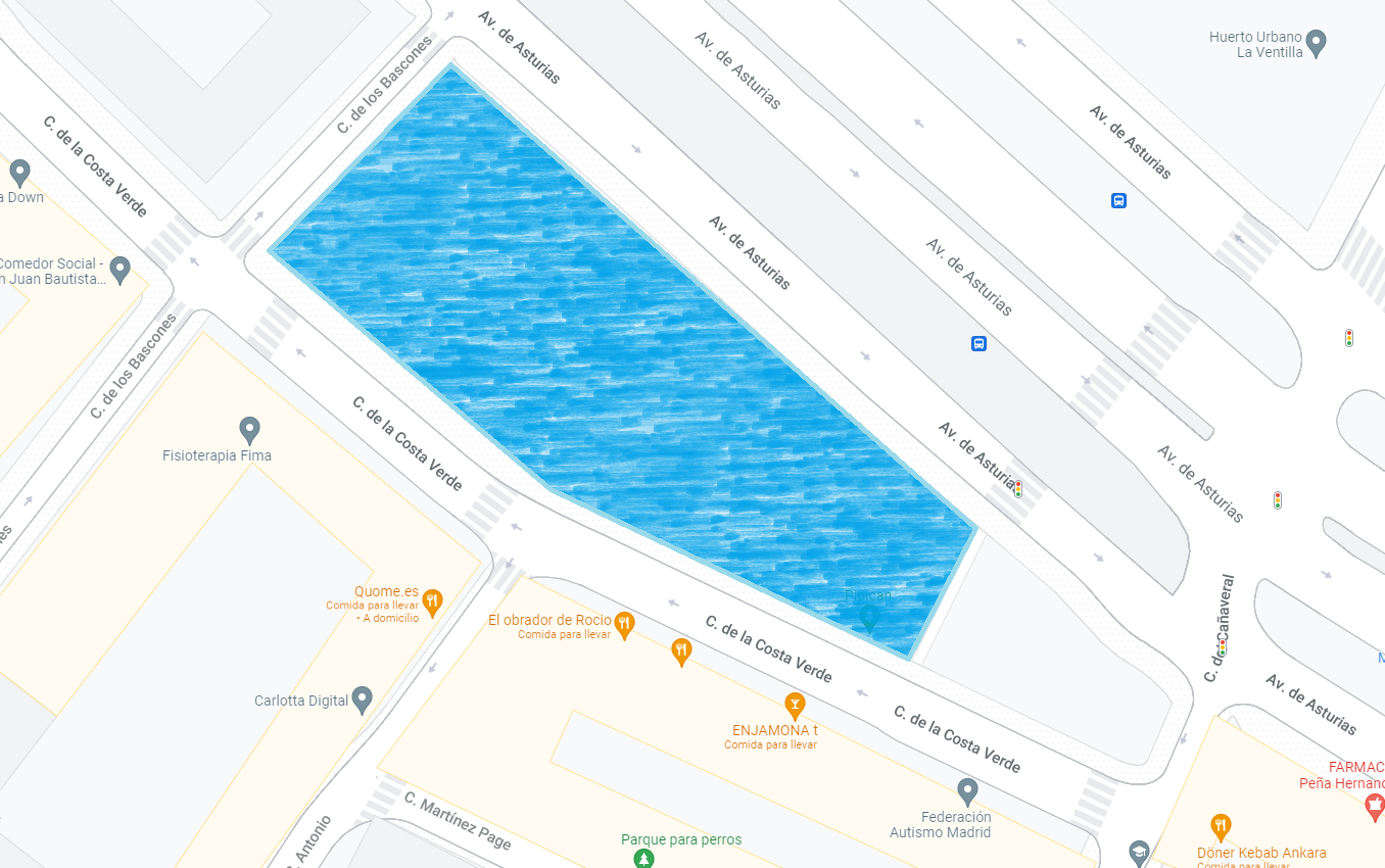 Zona para la pista de patinaje