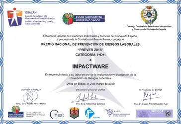 PREMIO NACIONAL PREVENCIÓN RIESGOS LABORALES