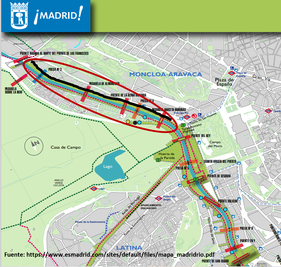Margen izquierda río Manzanares calle Aniceto Marinas.
