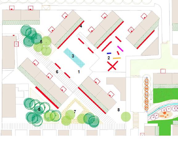 La plaza del barrio del Aeropuerto