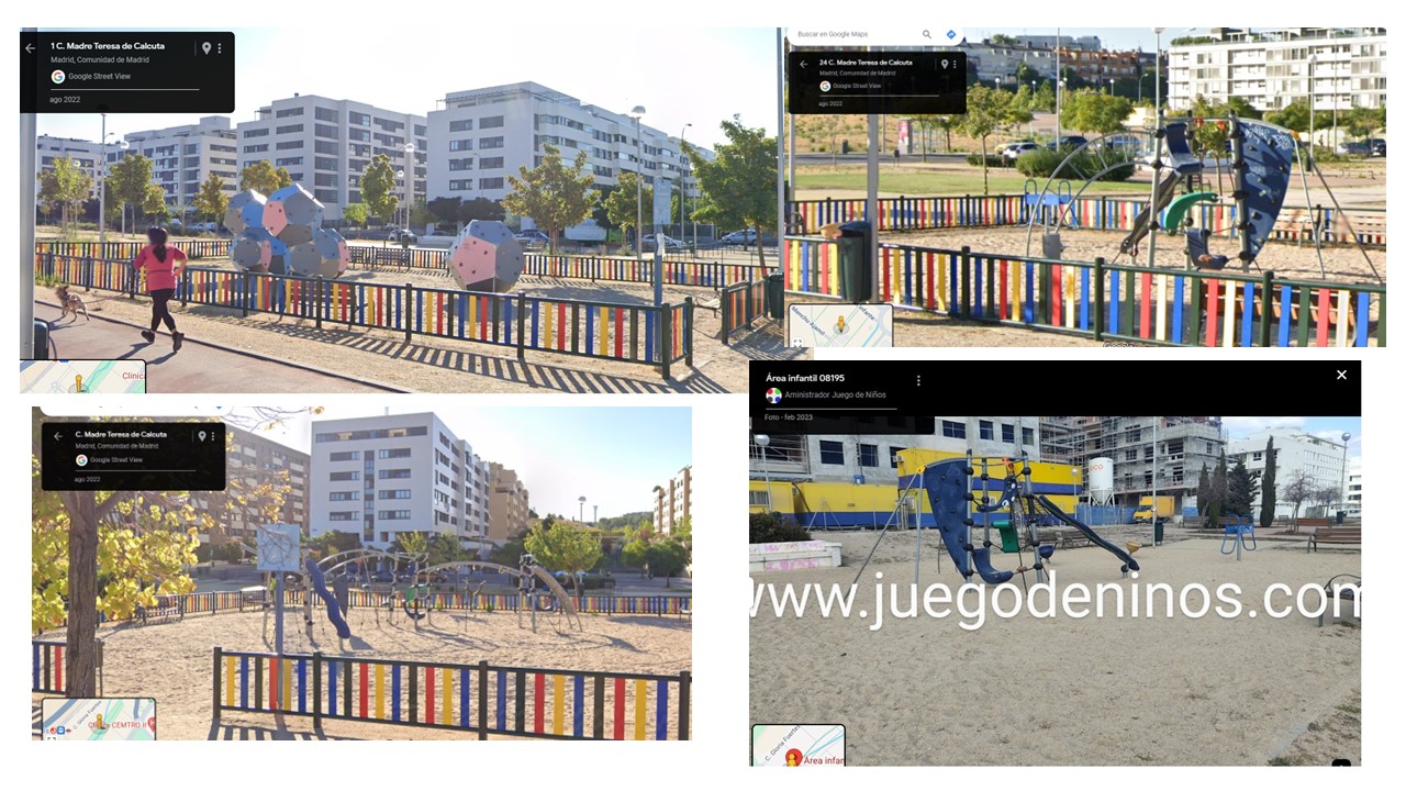 Parques instalados sin uso por parte de los niños. Carece de utilidad ocupando un espacio muy valioso. Necesario sustituir por mobiliario actual y atractivo

