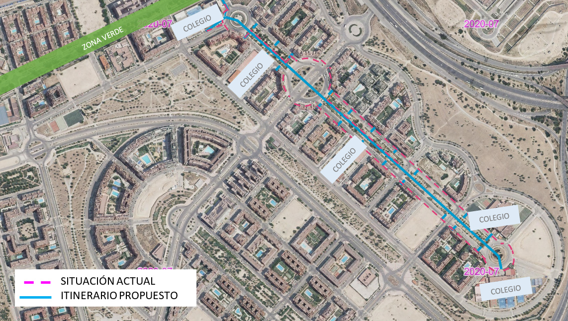 Propuesta del acceso peatonal en el Pº de la Tierra de Melide. Las Tablas