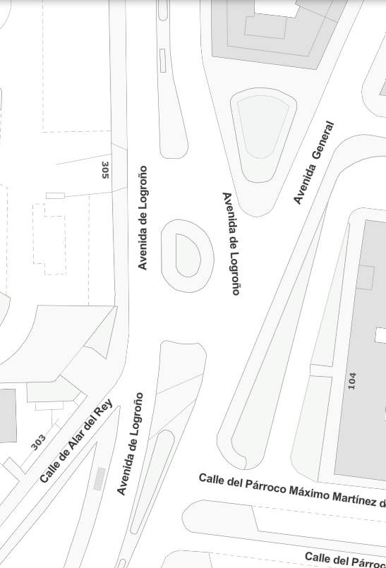 Zona avenida Logroño enfrente del hotel Meliá Barajas.