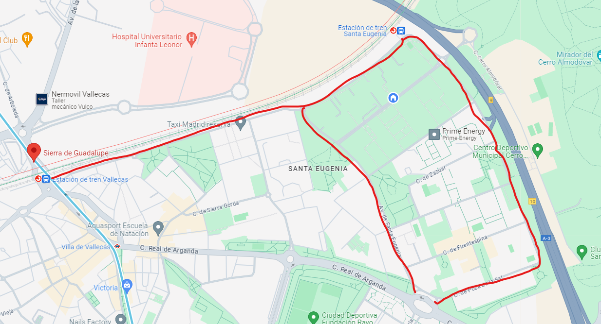 Plano con los posibles carriles bici para Santa Eugenia