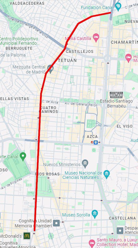 Carril bici segregado en Calle Bravo Murillo