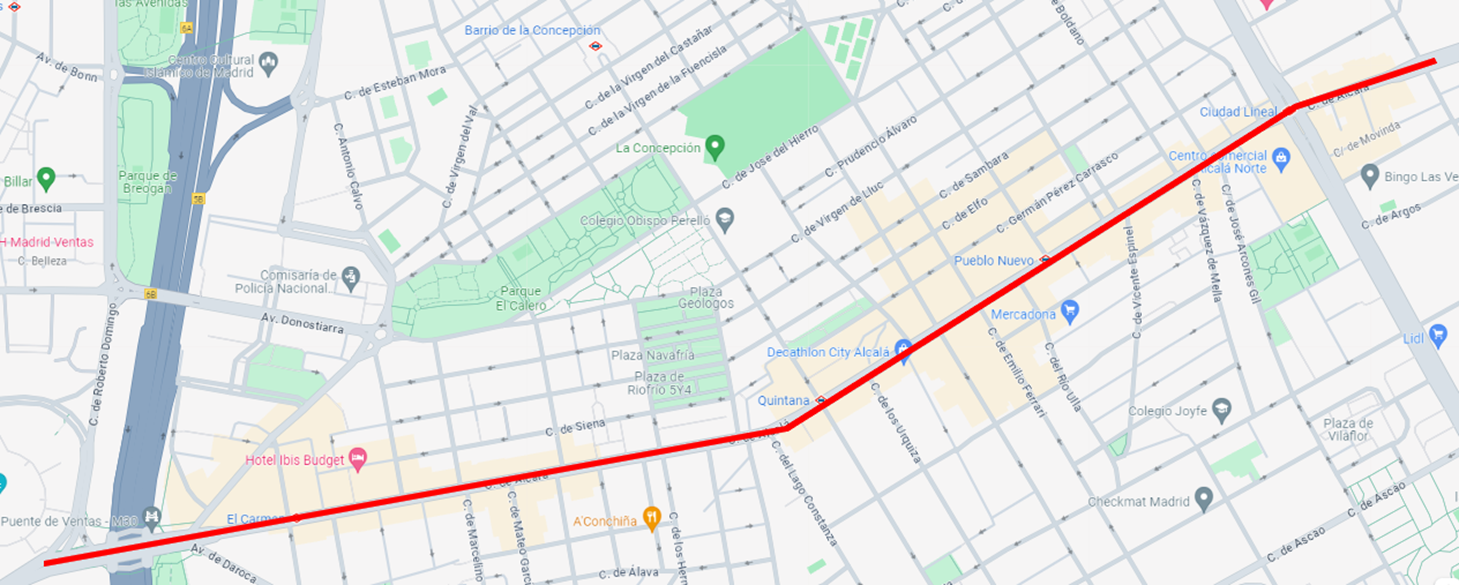 Plano del carril bici propuesto