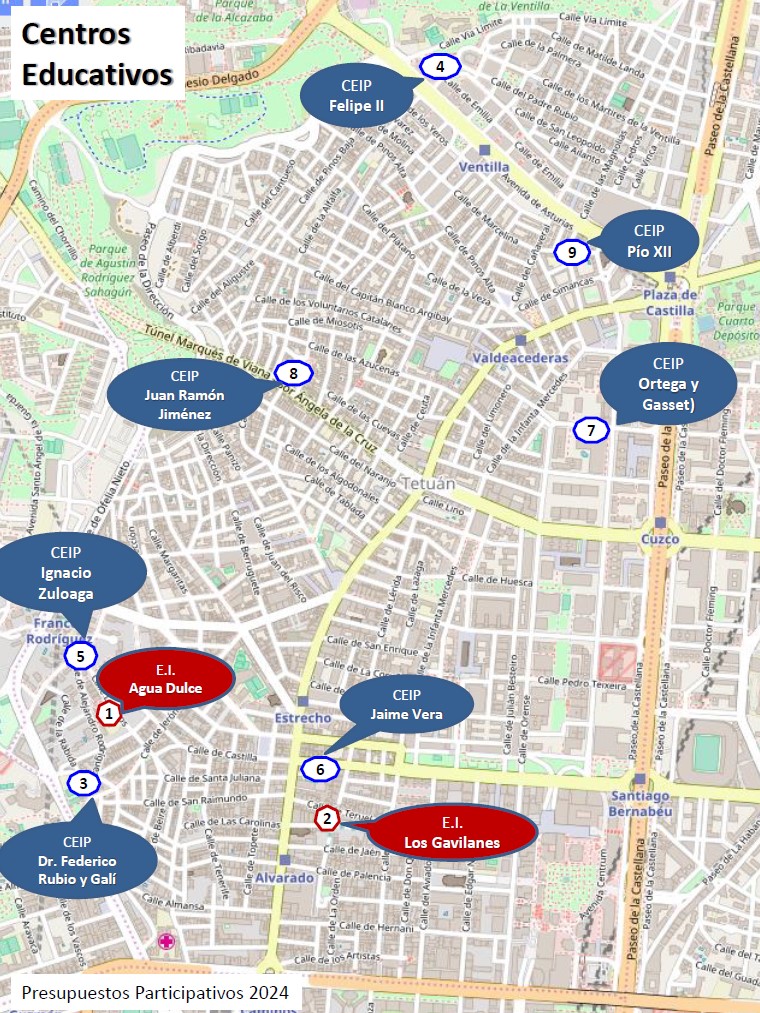 Ubicación centros educativos